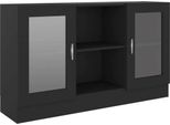 Syfax™ Armadietto Con Vetrina Nero 120X30,5X70 Cm Legno Multistrato