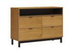 Syfax™ Cassettiera Flam 110X40X80 Cm In Legno Massello Di Pino