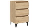 Syfax™ Comodino Con Gambe In Metallo Rovere Sonoma 40X35X69 Cm