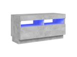 Syfax™ Mobile Porta Tv Con Luci Led Grigio Cemento 80X35X40 Cm