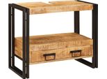 Syfax™ Armadio Da Bagno Con Cassetto Marrone Legno Di Mango Massello