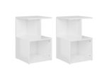 Syfax™ Comodini 2Pz Bianco Lucido 35X35X55 Cm In Legno Multistrato