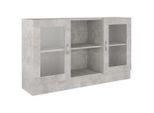 Syfax™ Armadietto Vetrina Grigio Cemento 120X30,5X70 Cm Multistrato
