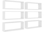 Syfax™ Mensole Parete A Cubo 6Pz Bianche 60X15X23 Cm Legno Multistrato