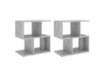 Syfax™ Comodini 2Pz Grigio Cemento 50X30X51,5 Cm In Legno Multistrato