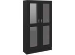 Syfax™ Armadietto Con Vetrina Nero 82,5X30,5X150 Cm Legno Multistrato