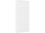 Syfax™ Libreria A 5 Ripiani Bianca 80X30X189 Cm In Legno Multistrato