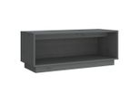 Syfax™ Mobile Porta Tv Grigio 90X35X35 Cm In Legno Massello Di Pino