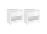 Syfax™ Comodini 2Pz Bianco Lucido 40X30X39 Cm In Legno Multistrato