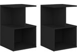 Syfax™ Comodini 2 Pz Neri 35X35X55 Cm In Legno Multistrato