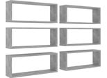 Syfax™ Mensole Parete A Cubo 6Pz Grigio Cemento 60X15X23Cm Multistrato