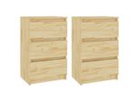 Syfax™ Comodini 2 Pz 40X29,5X64 Cm In Legno Massello Di Pino