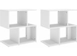 Syfax™ Comodini 2Pz Bianchi 50X30X51,5 Cm In Legno Multistrato
