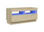 Syfax™ Mobile Porta Tv Con Luci Led Rovere Sonoma 80X35X40 Cm