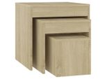 Syfax™ Tavolini Impilabili 3 Pz Rovere Sonoma In Truciolato