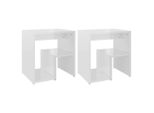 Syfax™ Comodini 2 Pz Bianco Lucido 40X30X40 Cm In Legno Multistrato