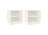 Syfax™ Comodini Bianchi 2 Pz 40X34X40 Cm In Legno Massello Di Pino