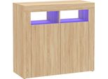 Syfax™ Credenza Con Luci Led Rovere Sonoma 80X35X75 Cm