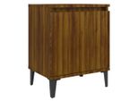 Syfax™ Comodino Con Gambe In Metallo Rovere Marrone 40X30X50 Cm