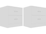 Syfax™ Comodini Bianchi 2 Pz 40X30X40 Cm In Legno Multistrato