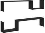 Syfax™ Mensole A Muro 2 Pz Nere 100X15X20 Cm In Legno Multistrato