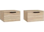 Syfax™ Comodini A Muro 2 Pz Rovere Sonoma 34X30X20 Cm