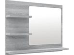 Syfax™ Specchio Da Bagno Grigio Sonoma 60X10,5X45 Cm Legno Multistrato
