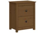Syfax™ Comodino Marrone Ambra 50X35X61,5 Cm In Legno Massello Di Pino