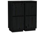 Syfax™ Credenze 2 Pz Nero 31,5X34X75 Cm In Legno Massello Di Pino