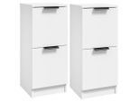 Syfax™ Credenze 2 Pz Bianche 30X30X70 Cm In Legno Multistrato