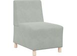 Syfax™ Divano Componibile Senza Braccioli Grigio Chiaro 55 Cm In Velluto