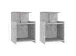 Syfax™ Comodini 2Pz Grigio Cemento 40X35X60 Cm In Legno Multistrato