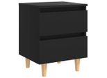 Syfax™ Comodino Con Gambe In Pino Massello Nero 40X35X50 Cm