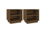 Syfax™ Comodini 2 Pz Ambrati 40X34X40 Cm In Legno Massello Di Pino