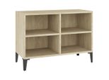 Syfax™ Mobile Tv Con Gambe In Metallo Rovere Sonoma 69,5X30X50 Cm
