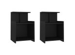 Syfax™ Comodini 2Pz Neri 40X35X60 Cm In Legno Multistrato