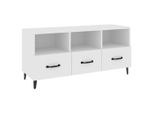Syfax™ Mobile Porta Tv Bianco 102X35X50 Cm In Legno Multistrato