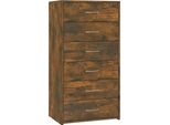 Syfax™ Credenza 6 Cassetti Rovere Fumo 50X34X96Cm In Legno Multistrato