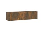Syfax™ Mobile Tv A Parete Rovere Fumo 120X30X30Cm Legno Ingegnerizzato