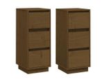 Syfax™ Credenze 2 Pz Ambra 32X34X75 Cm In Legno Massello Di Pino