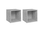 Syfax™ Mobili Porta Tv 2Pz Grigio Cemento 37X35X37Cm Legno Multistrato