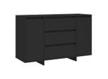 Syfax™ Credenza Con 3 Cassetti Nera 120X41X75 Cm In Truciolato