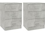 Syfax™ Comodini 2 Pz Grigio Cemento 38X35X56 Cm In Legno Multistrato