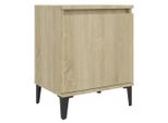 Syfax™ Comodino Con Gambe In Metallo Rovere Sonoma 40X30X50 Cm