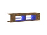 Syfax™ Mobile Porta Tv Con Luci Led Rovere Fumo 135X39X30 Cm