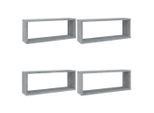Syfax™ Mensole Cubo Muro 4 Pz Grigio Sonoma 60X15X23 Cm In Multistrato