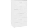 Syfax™ Credenza Con 6 Cassetti Bianca 50X34X96 Cm In Legno Multistrato