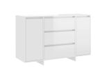 Syfax™ Credenza Con 3 Cassetti Bianco Lucido 120X41X75Cm In Truciolato