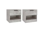Syfax™ Comodini 2Pz Grigio Cemento In Legno Multistrato