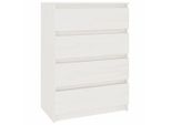 Syfax™ Credenza Bianca 60X36X84 Cm In Legno Massello Di Pino